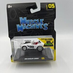 Muscle Machines 1964 Shelby Cobra '05 1:64 Die-Cast Car New w/‎ Display Stand